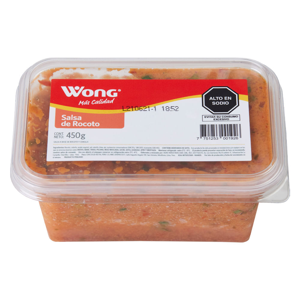 Salsa de Rocoto Wong Pote 450 g