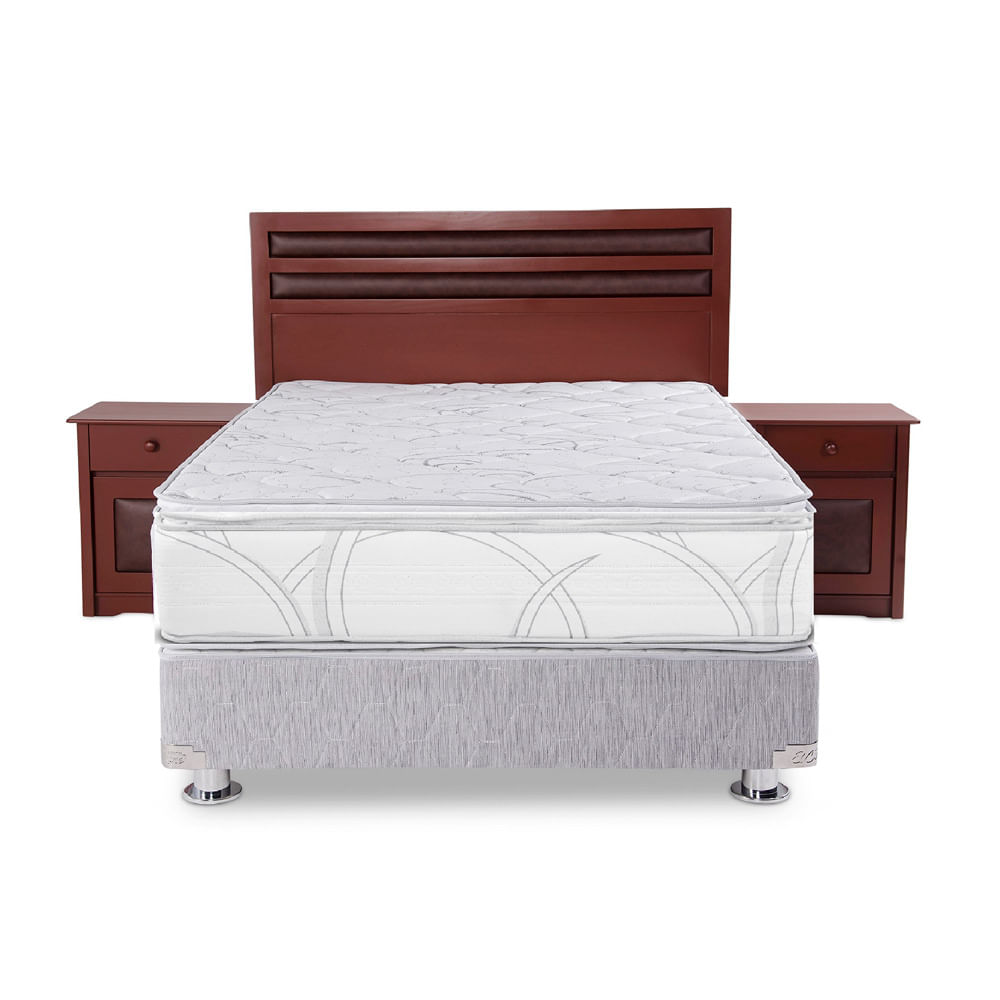 El Cisne Juego de Dormitorio Queen Gaguvas: Box Tarima + Cabecera + 2 Veladores + 2 Almohadas