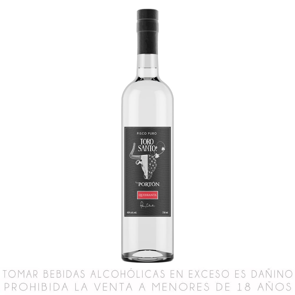 Pisco Puro Quebranta Toro Santo Botella 750ml