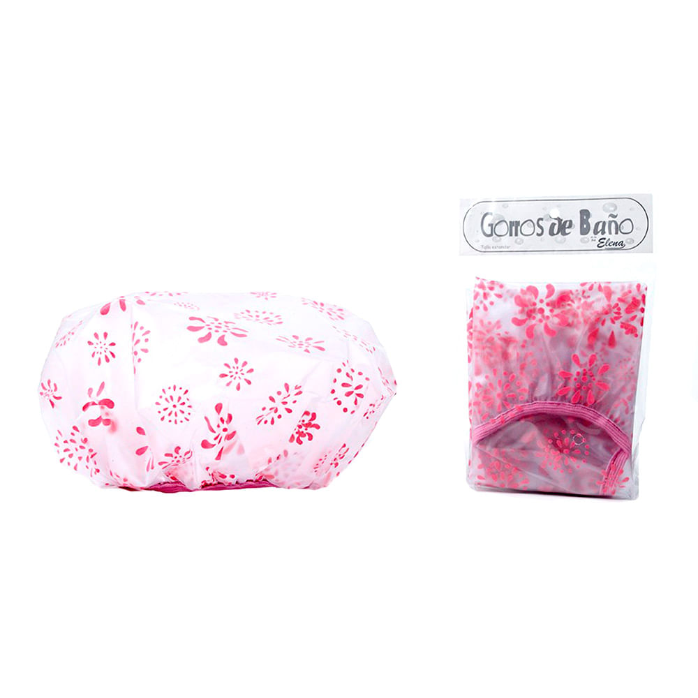 Elena Cabada Gorra de Baño Bolitas Flores Rosado