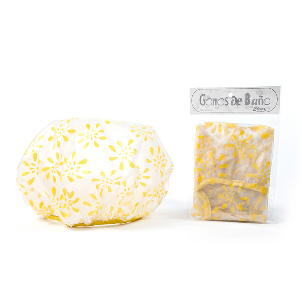 Elena Cabada Gorra de Baño Bolitas Flores Amarillo