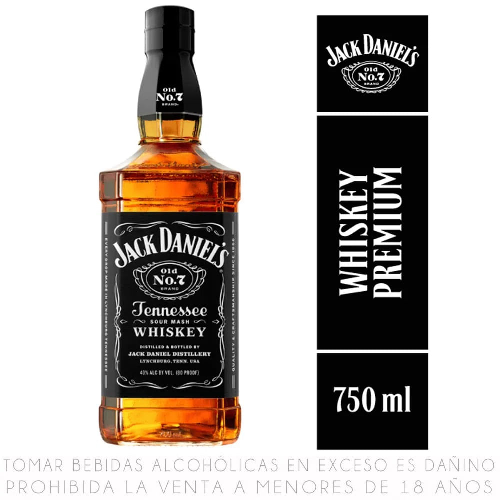 Whiskey Jack Daniel's Old Nro 7 Botella 750ml