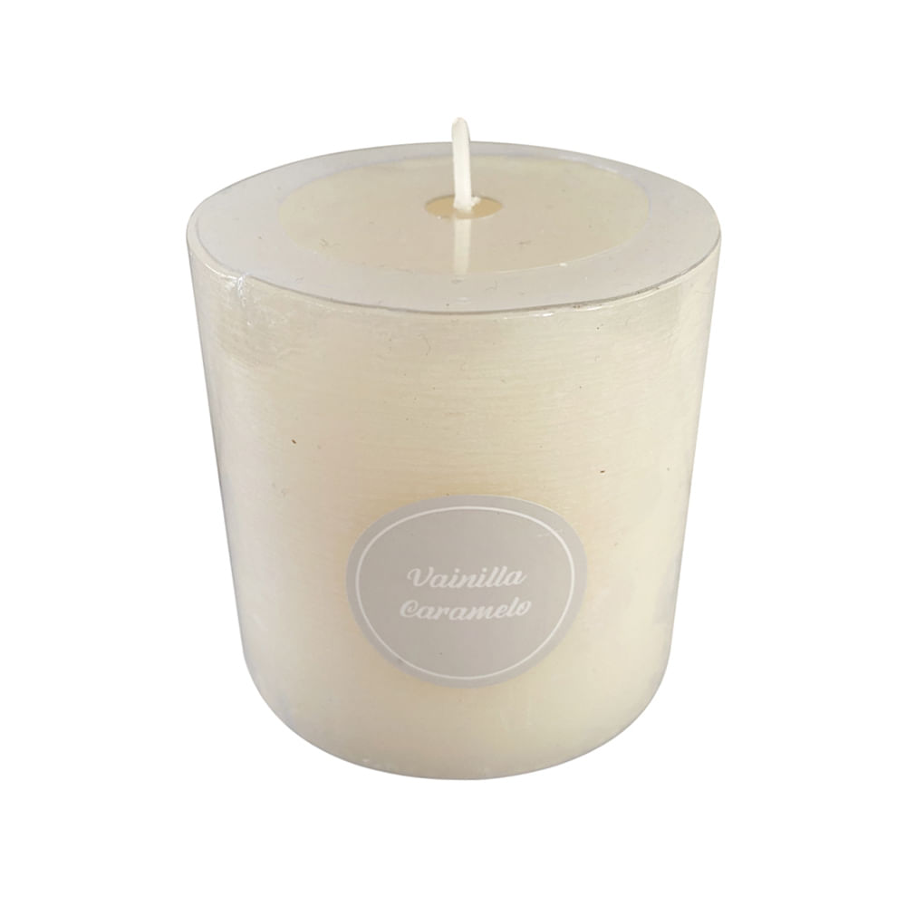 Vela Krea Aromática Pilar 7 cm Vainilla Caramelo Blanco