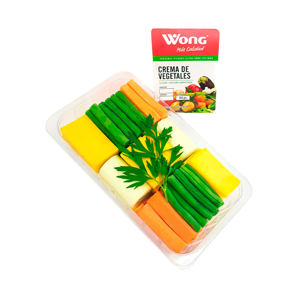 Verduras para Crema de Vegetales Wong Bandeja 700gr