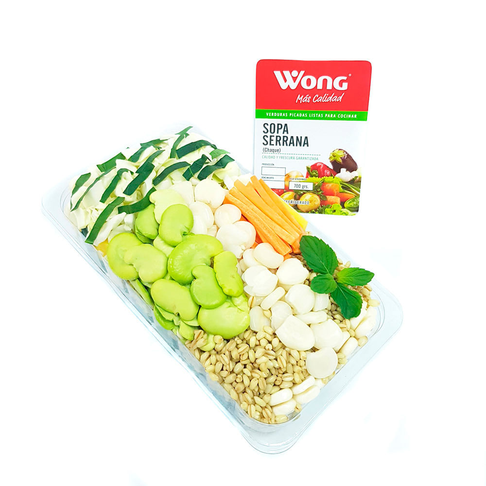 Verduras para Sopa Serrana Wong Bandeja 700gr