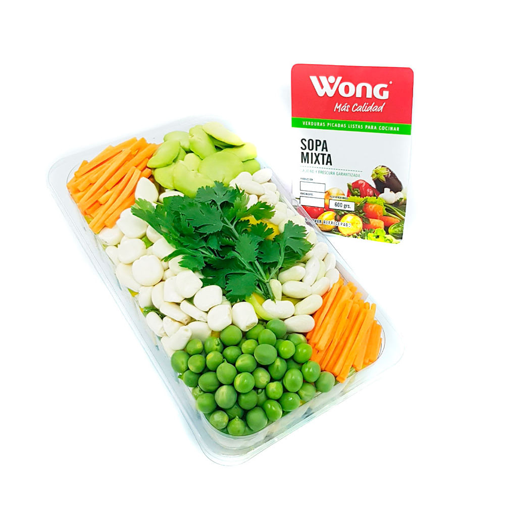 Verduras para Sopa Mixta Wong Bandeja 600g