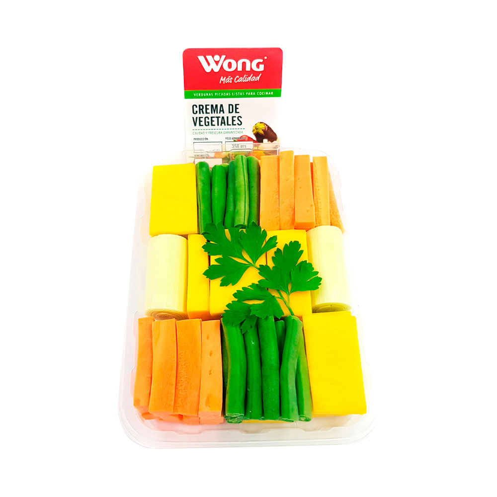 Verduras para Crema de Vegetales Wong Bandeja 350g