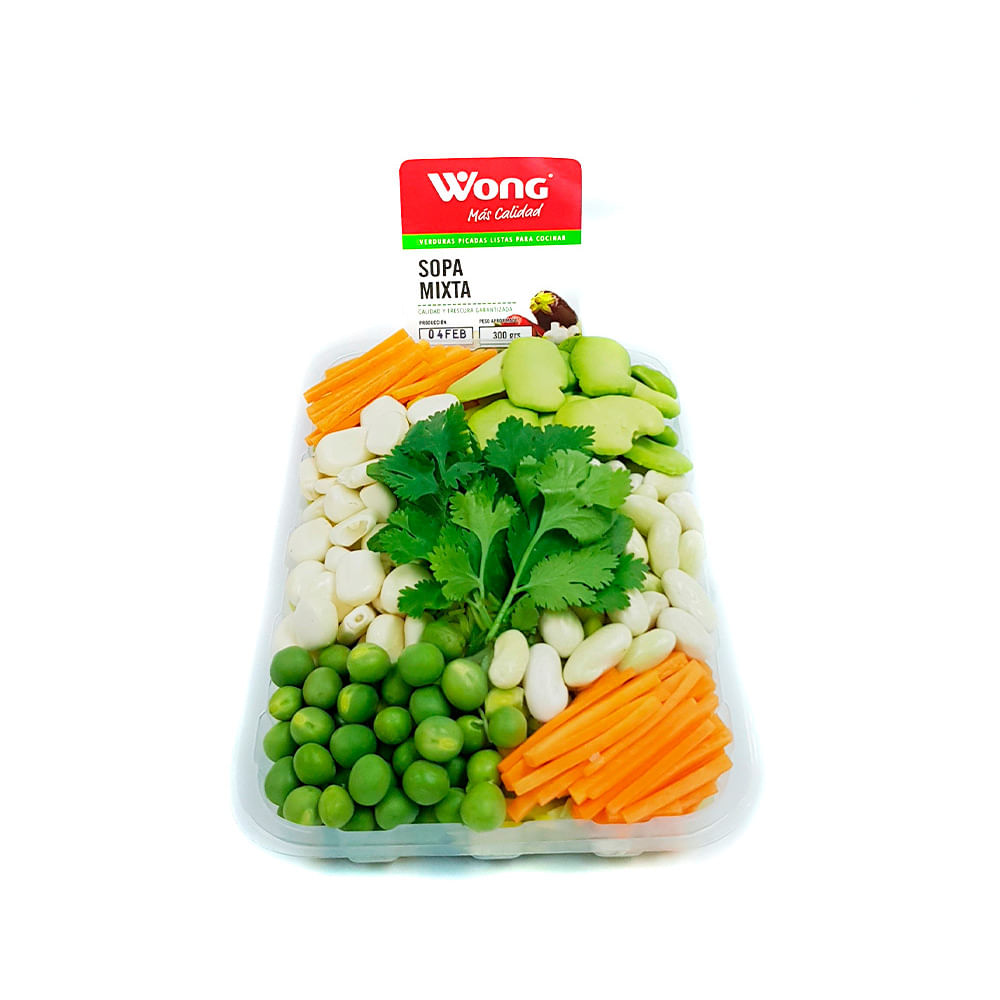 Verduras para Sopa Mixta Wong Bandeja 300g