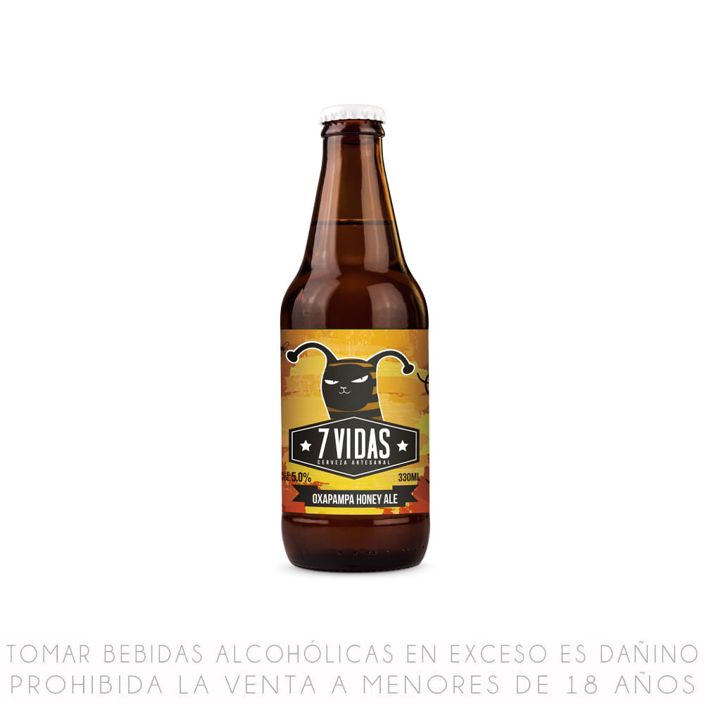 Cerveza Artesanal 7 Vidas Oxapampa Honey Ale Botella 330ml
