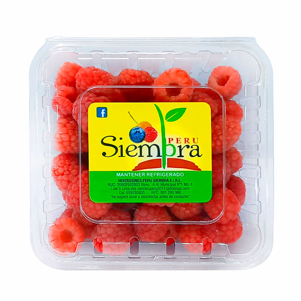 Frambuesa Siembra Perú Bandeja 250g