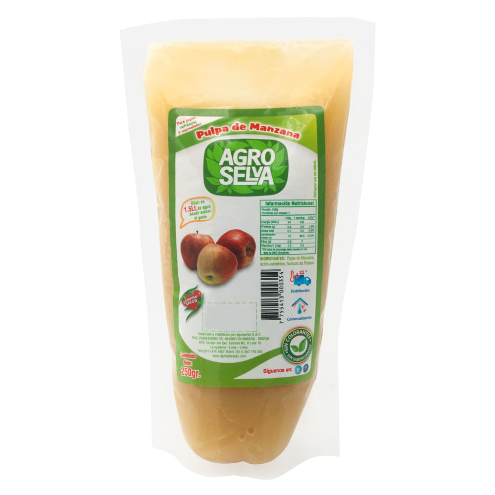 Pulpa de Manzana Agroselva Doypack 250g