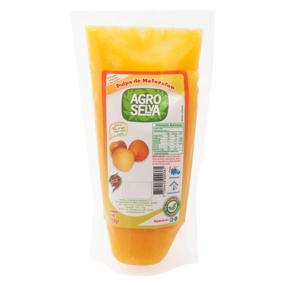 Pulpa de Melocotón Agroselva Doypack 250g