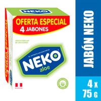 Jabón en Barra Antibacterial Neko Aloe Pack 4 Unid 75 g
