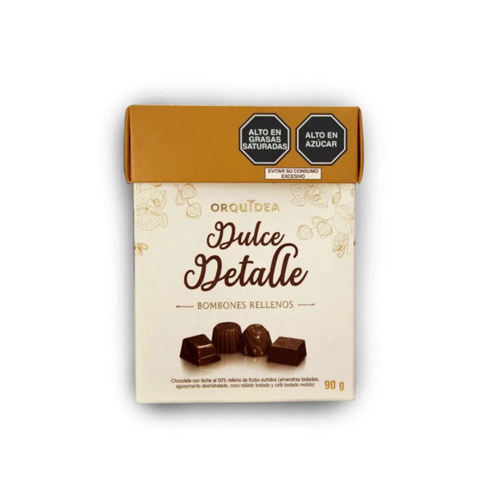 Bombones Rellenos Dulce Detalle Orquídea Caja 90 g