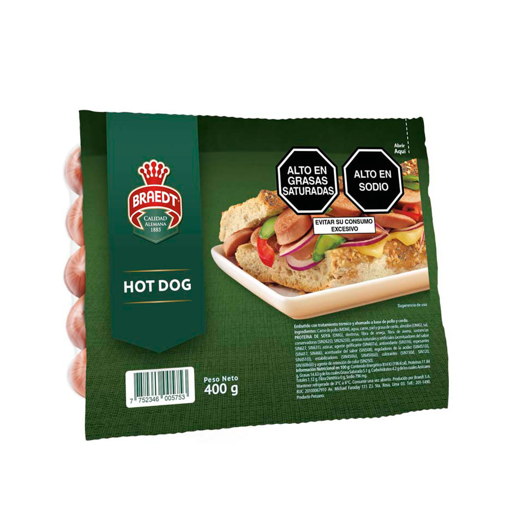 Hot Dog Braedt Paquete 400 g