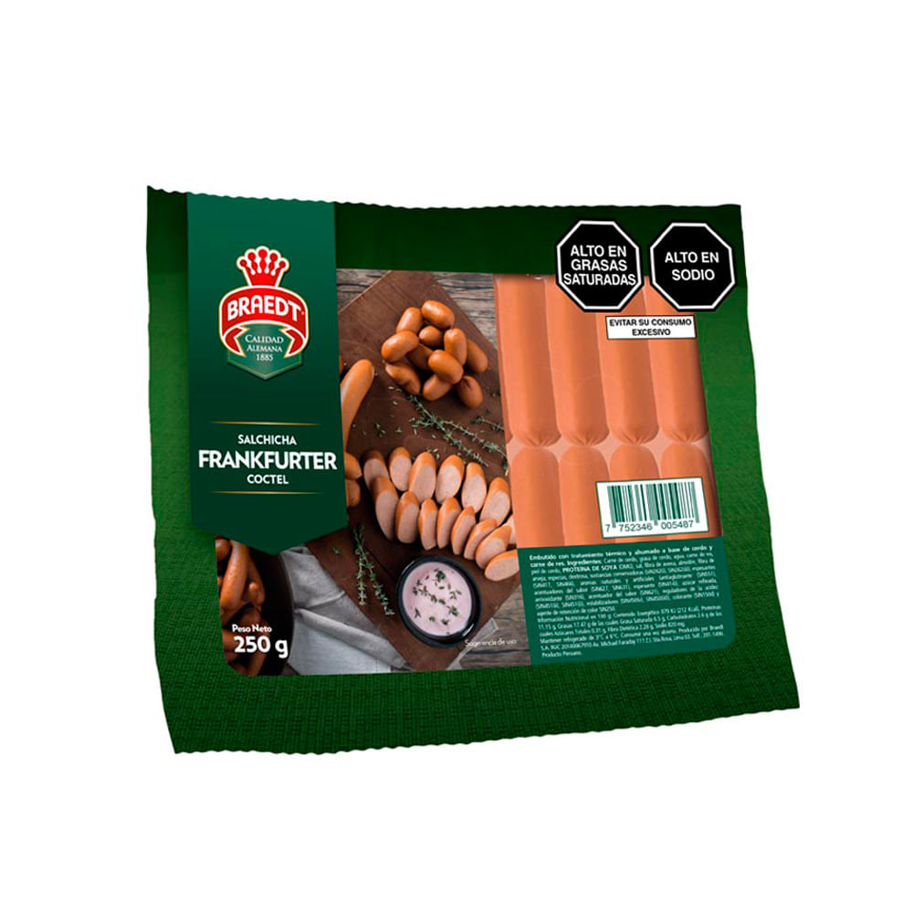FrankFurter Cóctel Braedt Paquete 250 g