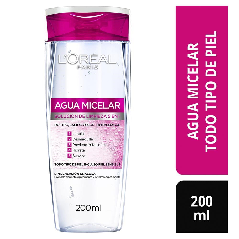 Agua Micelar Desmaquillante Loreal Paris Piel Sensible 200ml