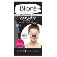 Banditas para la Nariz Bioré Carbón Natural Caja 6 unid