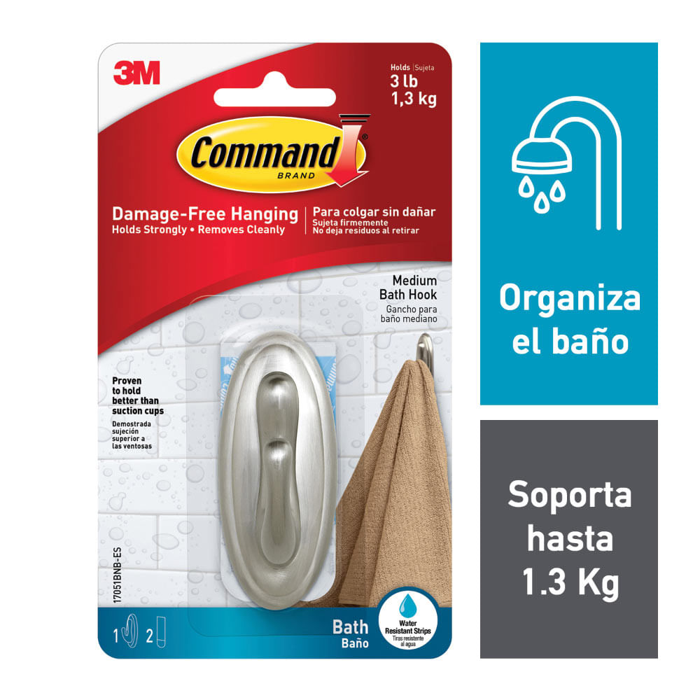 Gancho Mediano para Baño Pack 1 un