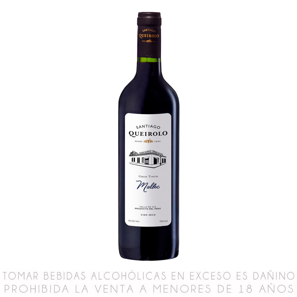 Vino Tinto Malbec Queirolo Gran Tinto Botella 750ml