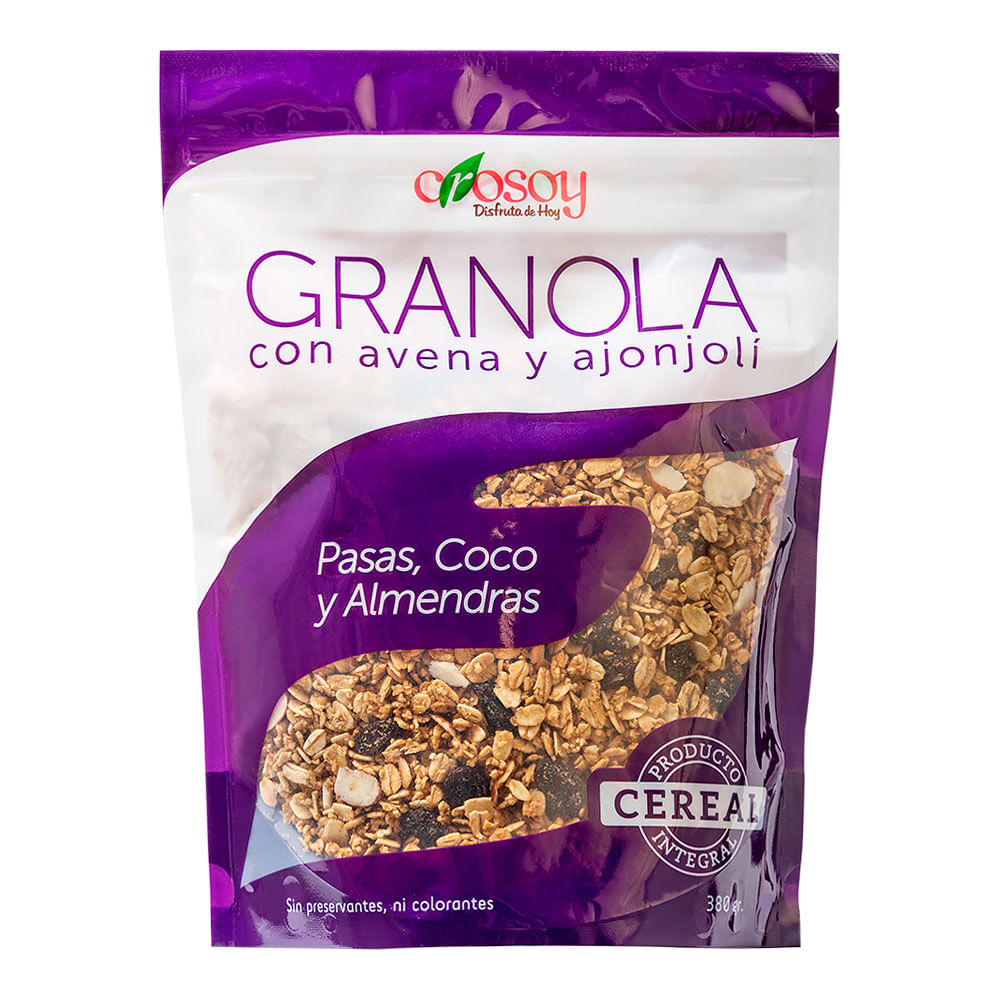 Granola Crosoy Pasas, Coco y Almendras 380g