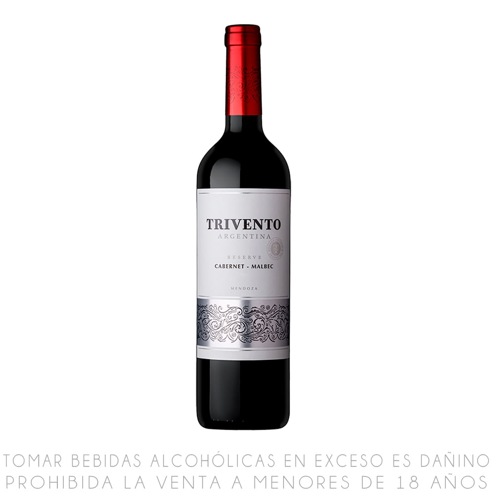 Vino Tinto Cabernet Sauvignon Malbec Reserva Trivento Botella 750ml