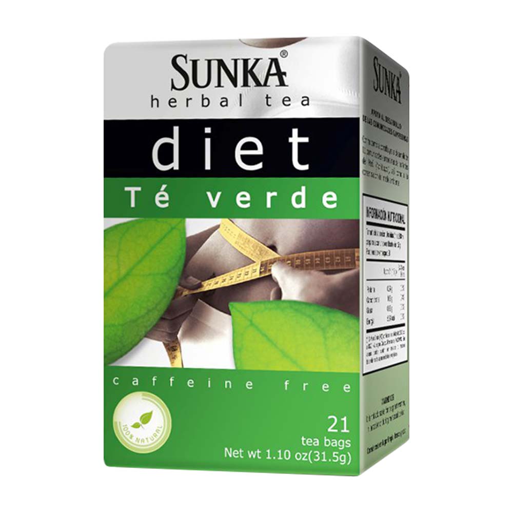 Té Verde Dietético Sunka Libre de Cafeína Caja 21un
