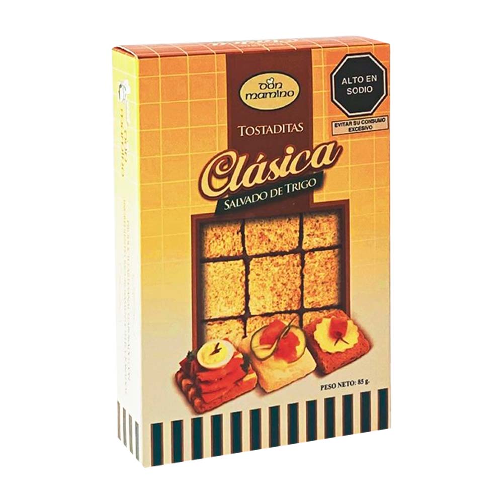 Tostaditas Cuadradas Don Mamino Salvado de Trigo Caja 85 g