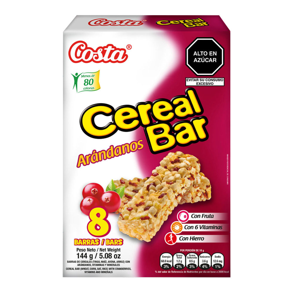 Barras de Cereales Arándanos Cereal Bar Caja 8 unid Wong