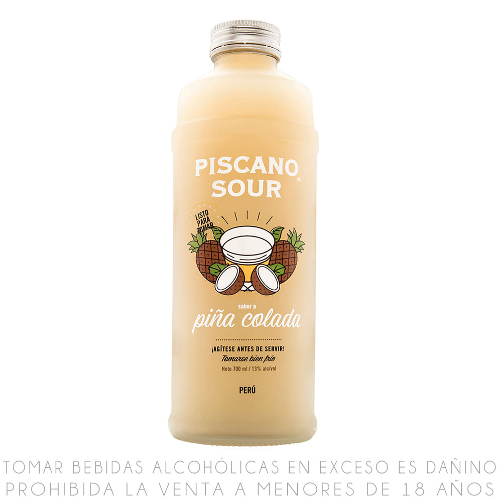 Bebida Ready to Drink Piscano Sour Piña Colada Botella 700ml
