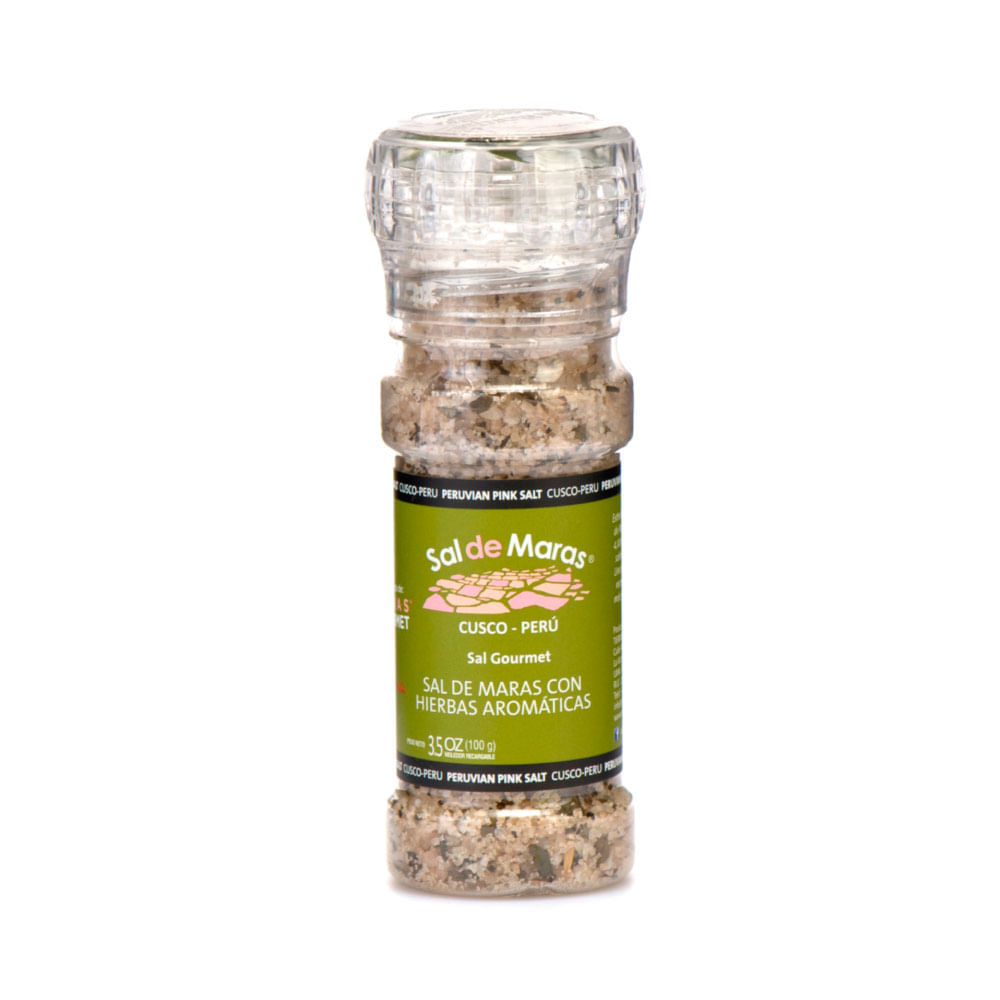 Sal de Maras con Hierbas Aromáticas Gruesa Frasco 100 g