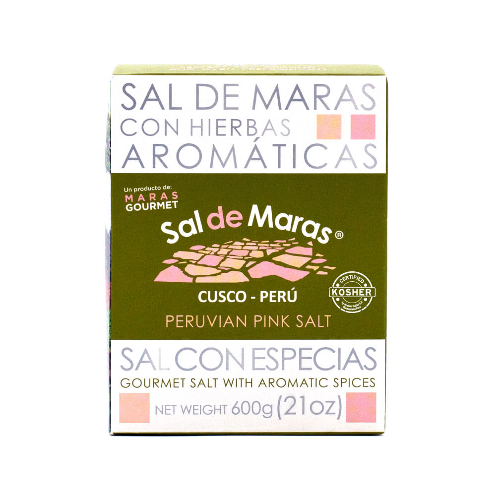 Sal de Maras con Hierbas Aromáticas Gruesa Frasco 600 g