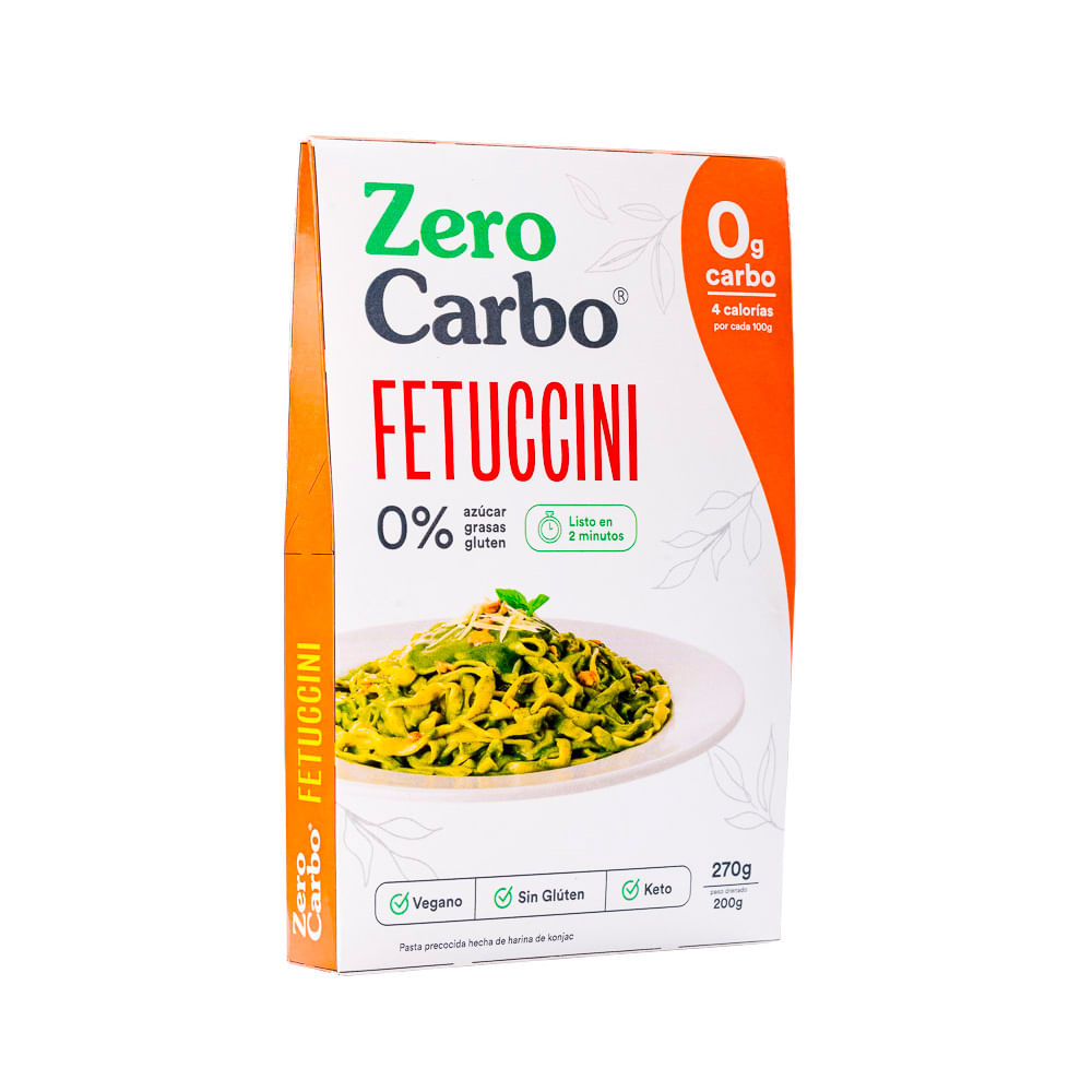 Zero Carbo Pasta Precocida de Konjac Fetuccini Sin Gluten Doypack 270 g