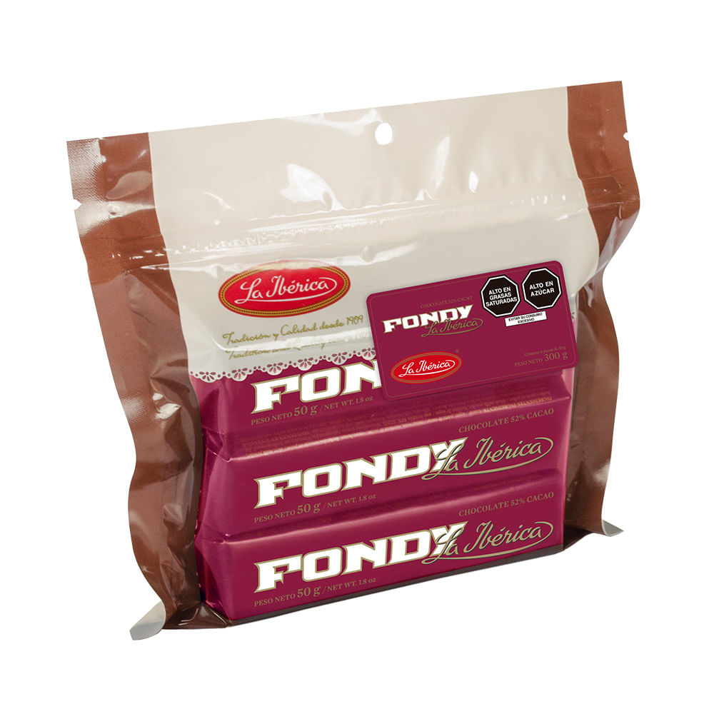 Chocolate Bitter La Ibérica Milky Fondy Pack 6 Unid