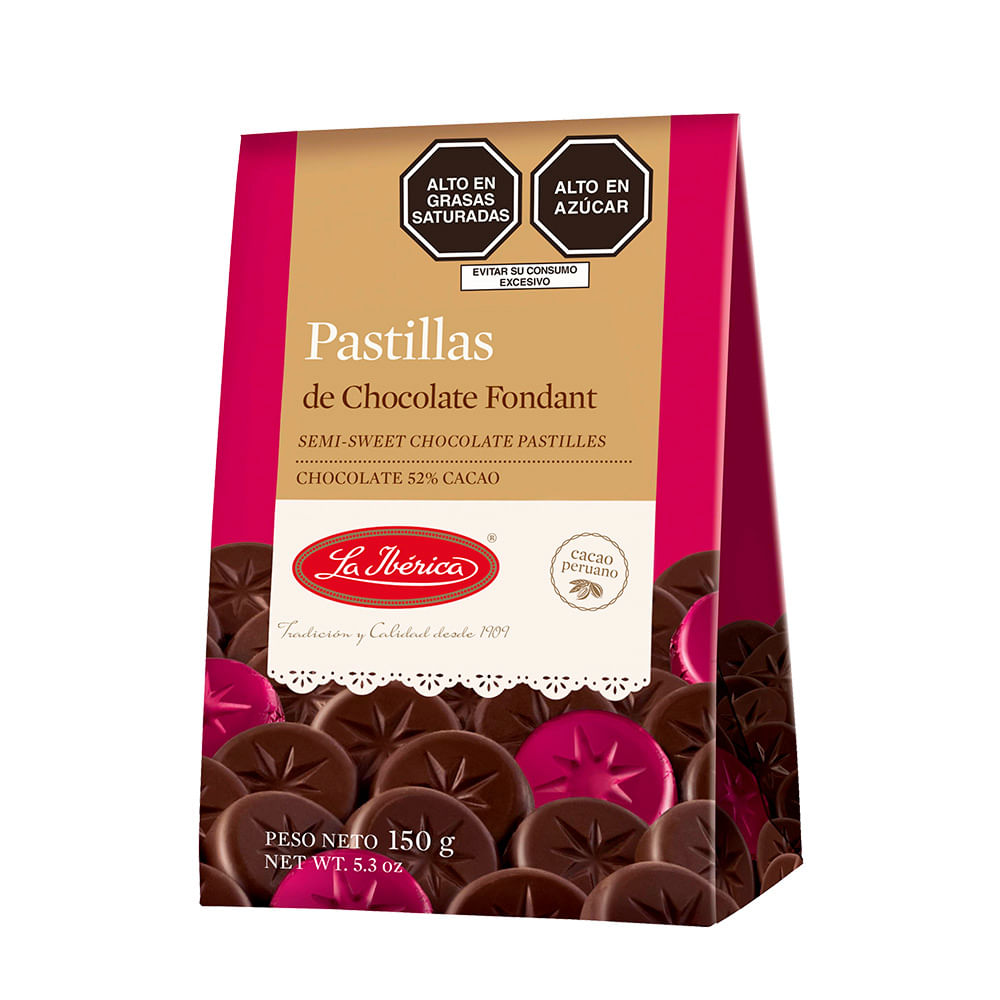 Chocolate Bitter La Ibérica Fondant Pastillas Caja 150 g