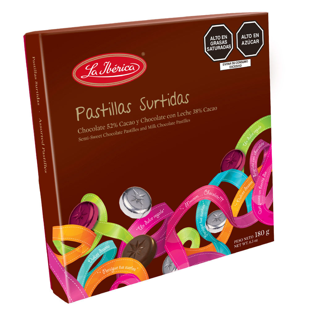 Chocolate Pastillas La Ibérica Surtidas Caja 180 g