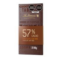 Chocolate Bitter con Nibs La Ibérica 57% Cacao 90g