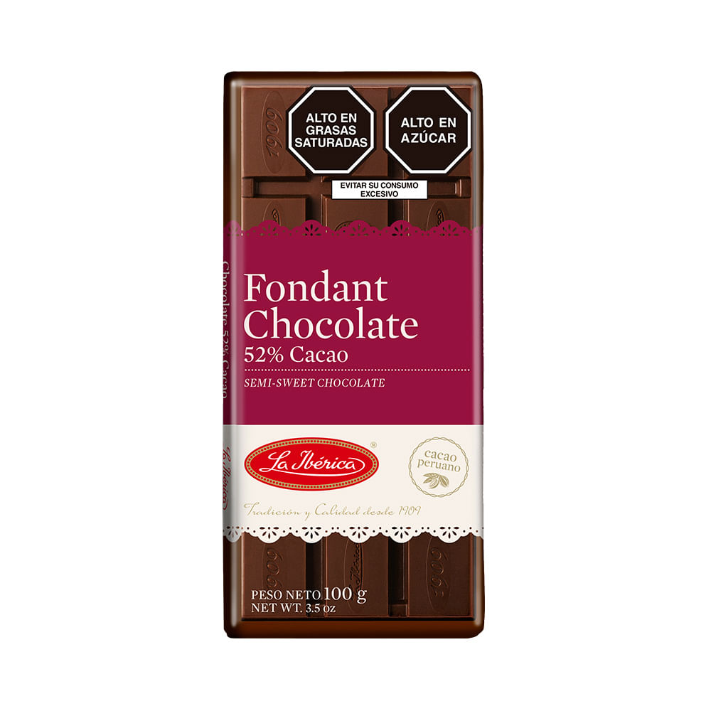 Chocolate Bitter Fondant La Ibérica Tableta 100 g