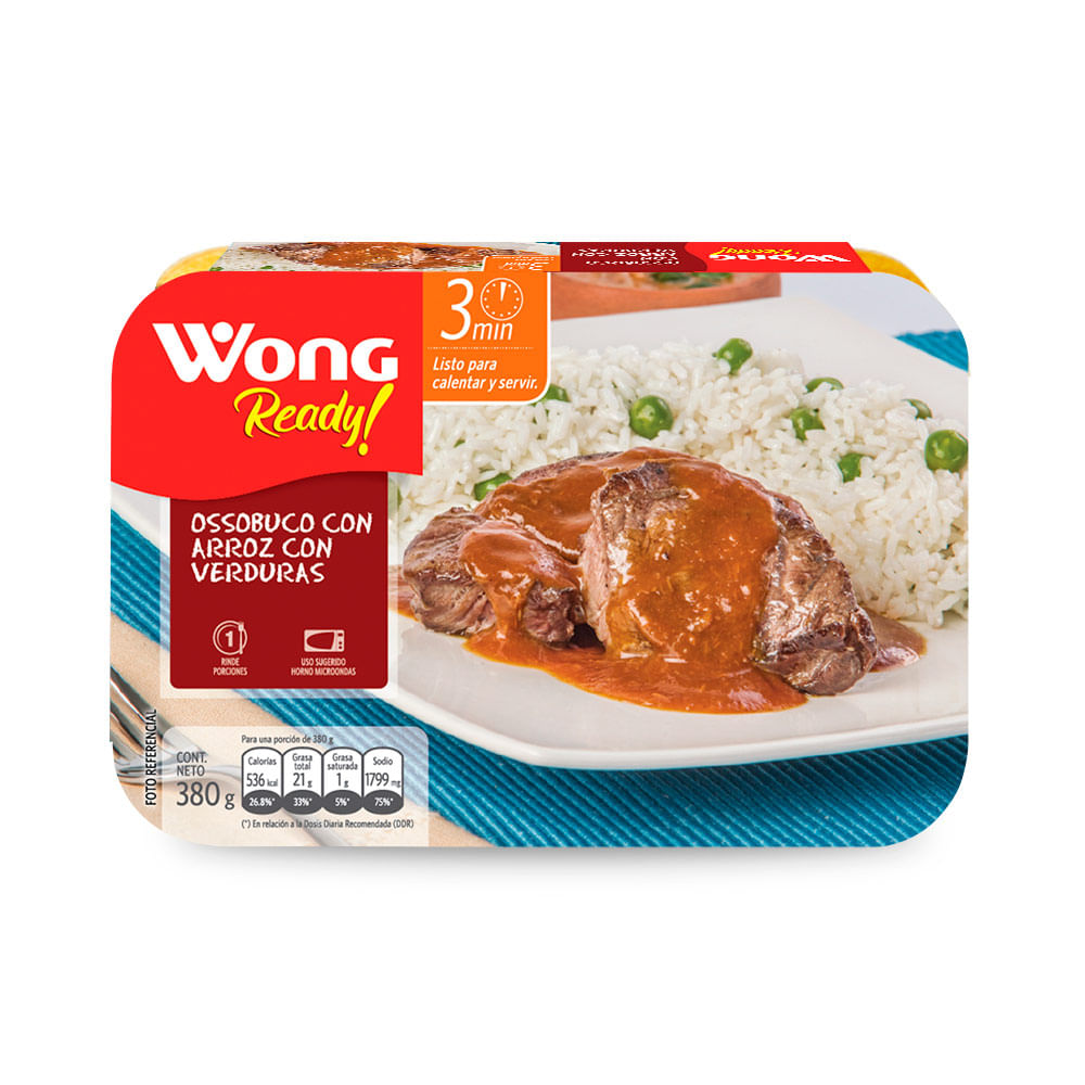 Osobuco con Arroz con Verduras Bandeja 380 g