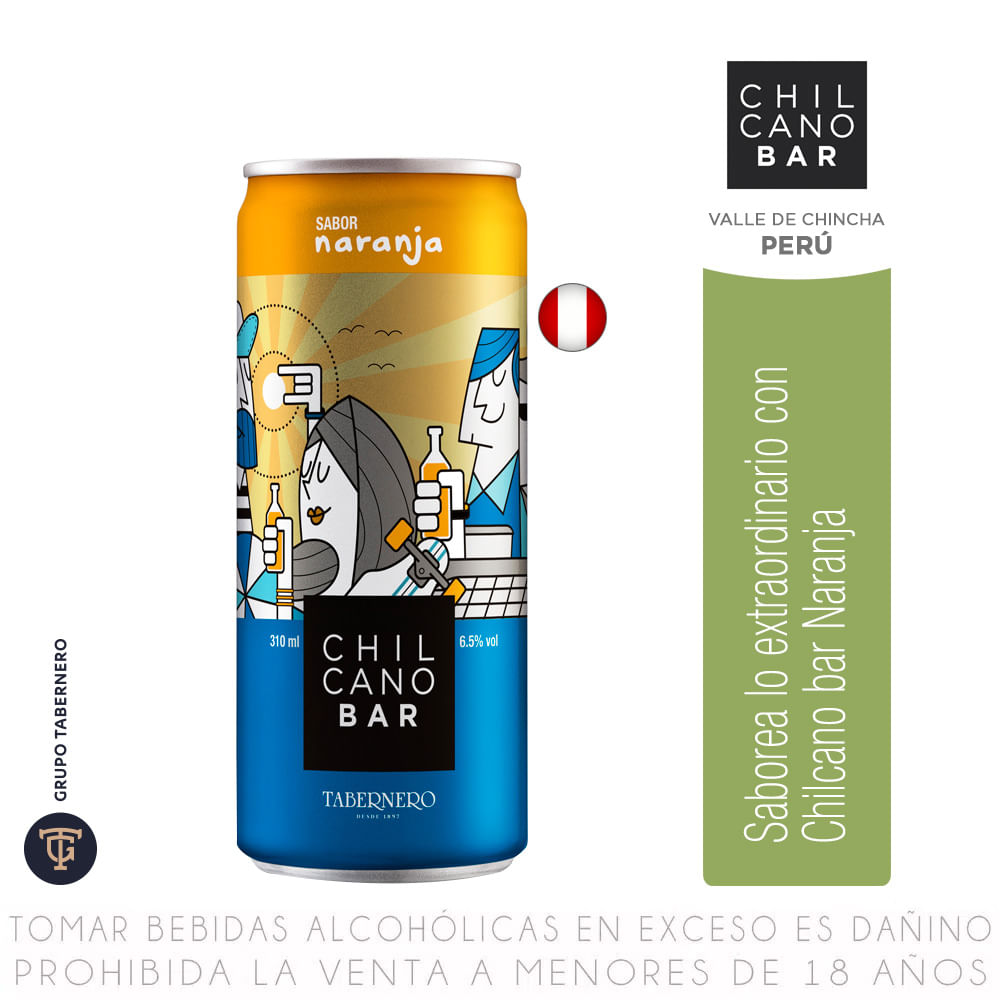 Bebida Ready to Drink Chilcano Bar Naranja Lata 310ml