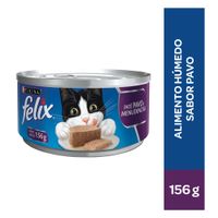 Felix Alimento Húmedo para Gatos Paté de Pavo y Menudencias Lata 156 gr