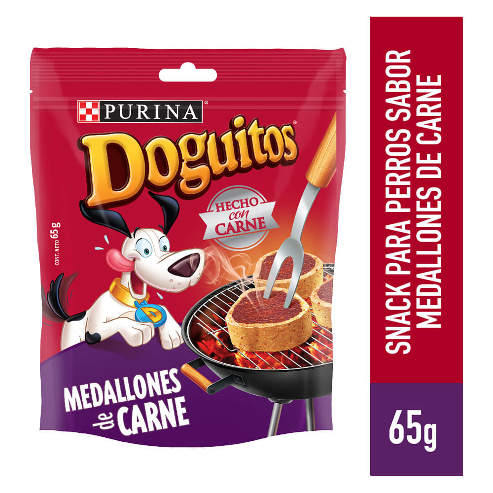 Doguitos Bocaditos para Perro Medallones de Carne Doypack 65 gr