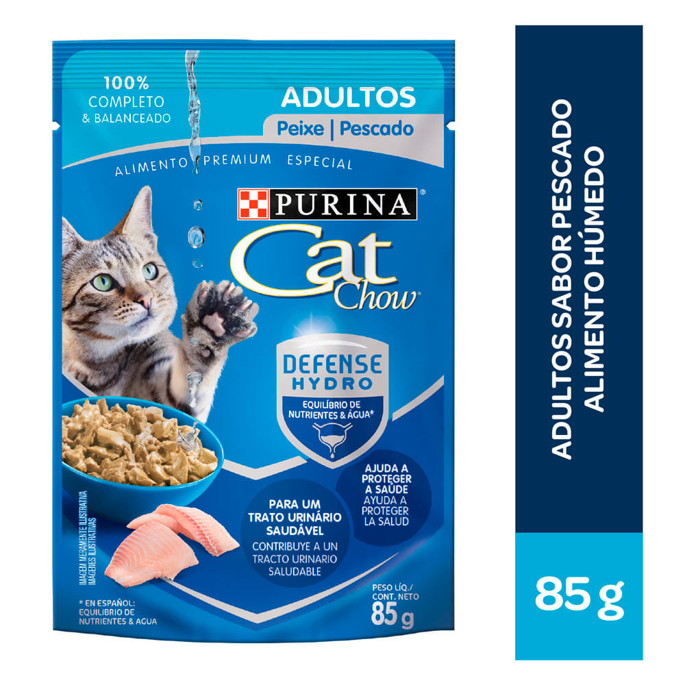 Trocitos en Salsa Cat Chow Adulto Pescado Pouch 85g
