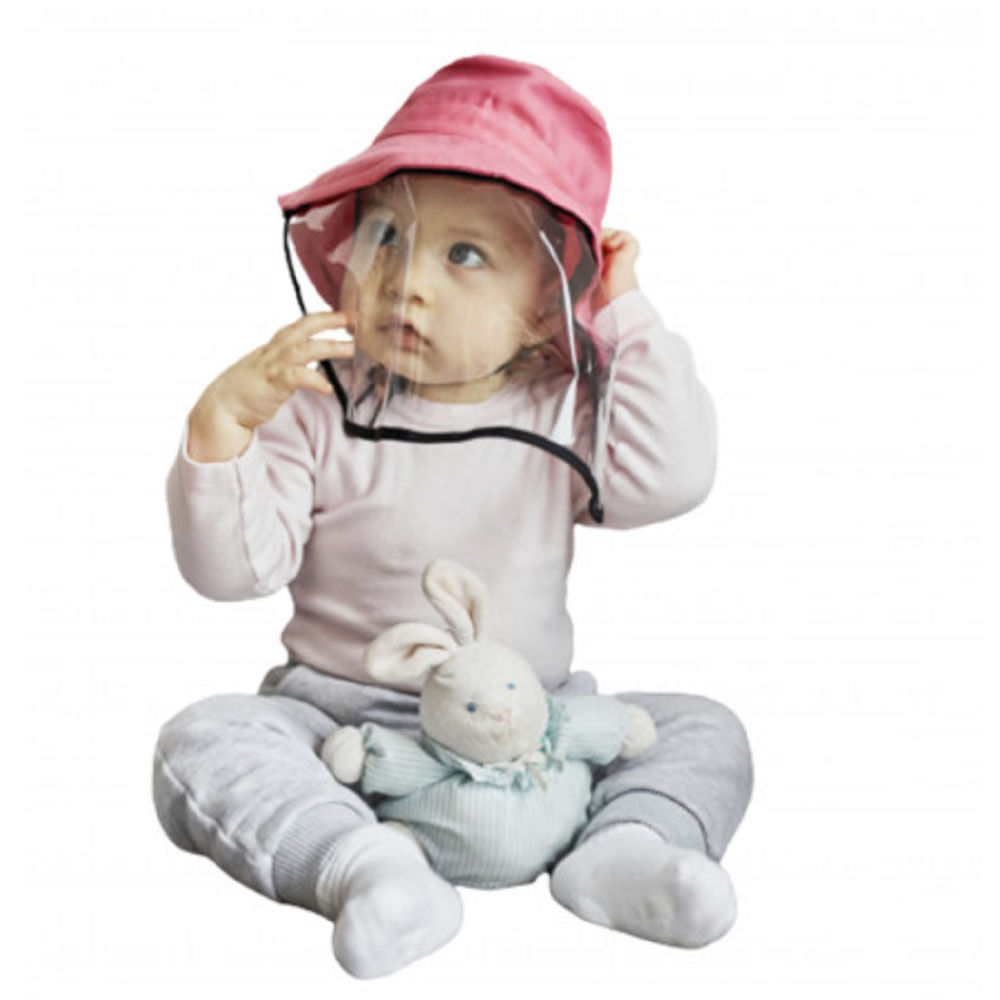 Gorro Protector Facial para Bebé Fucsia