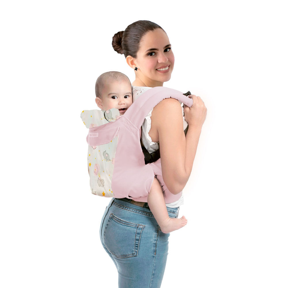 Mochila Ergonómica 4 en 1 Rosado Elefante