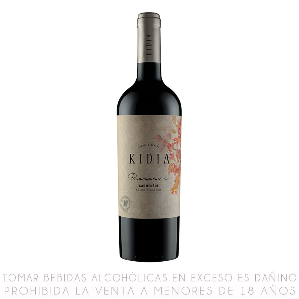 Vino Tinto Kidia Reserva Carménère Botella 750ml
