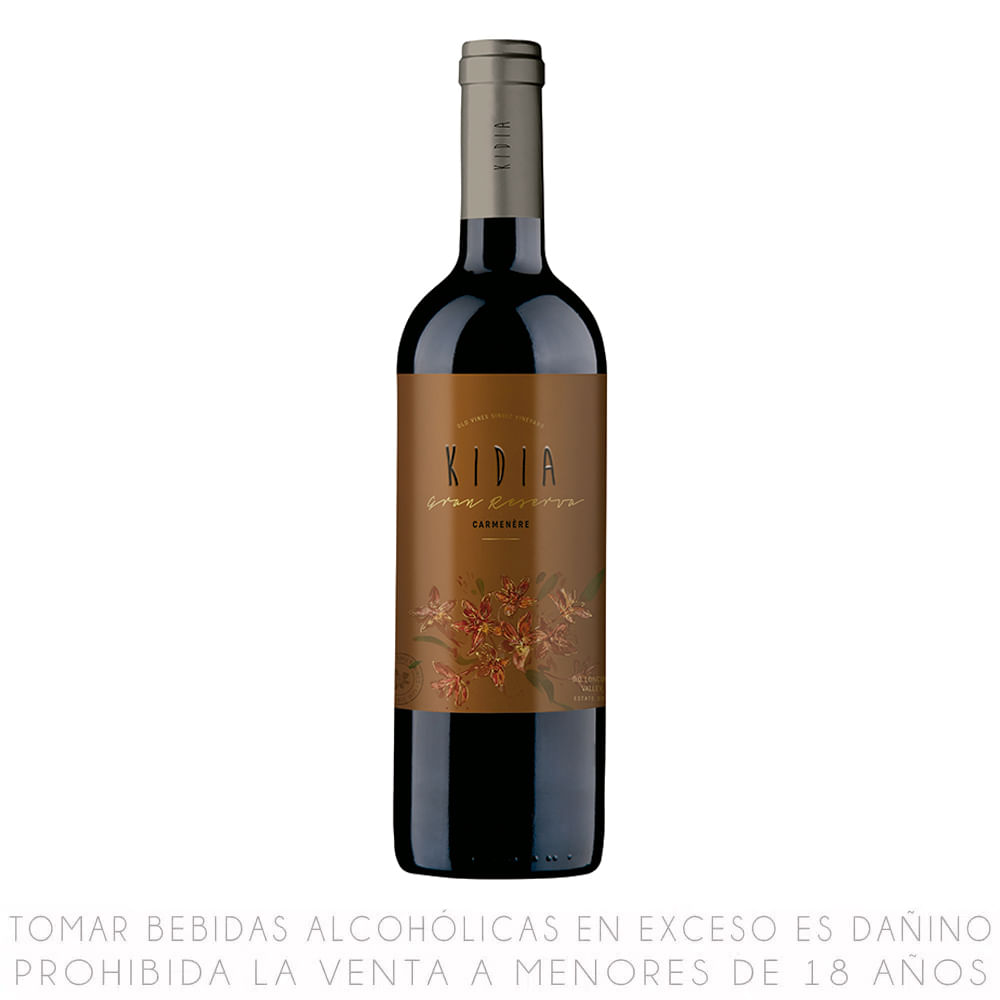 Vino Tinto Kidia Gran Reserva Carménère Botella 750ml