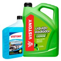 Liquido Radiador Rojo + Limpia Parabrisas Vistony