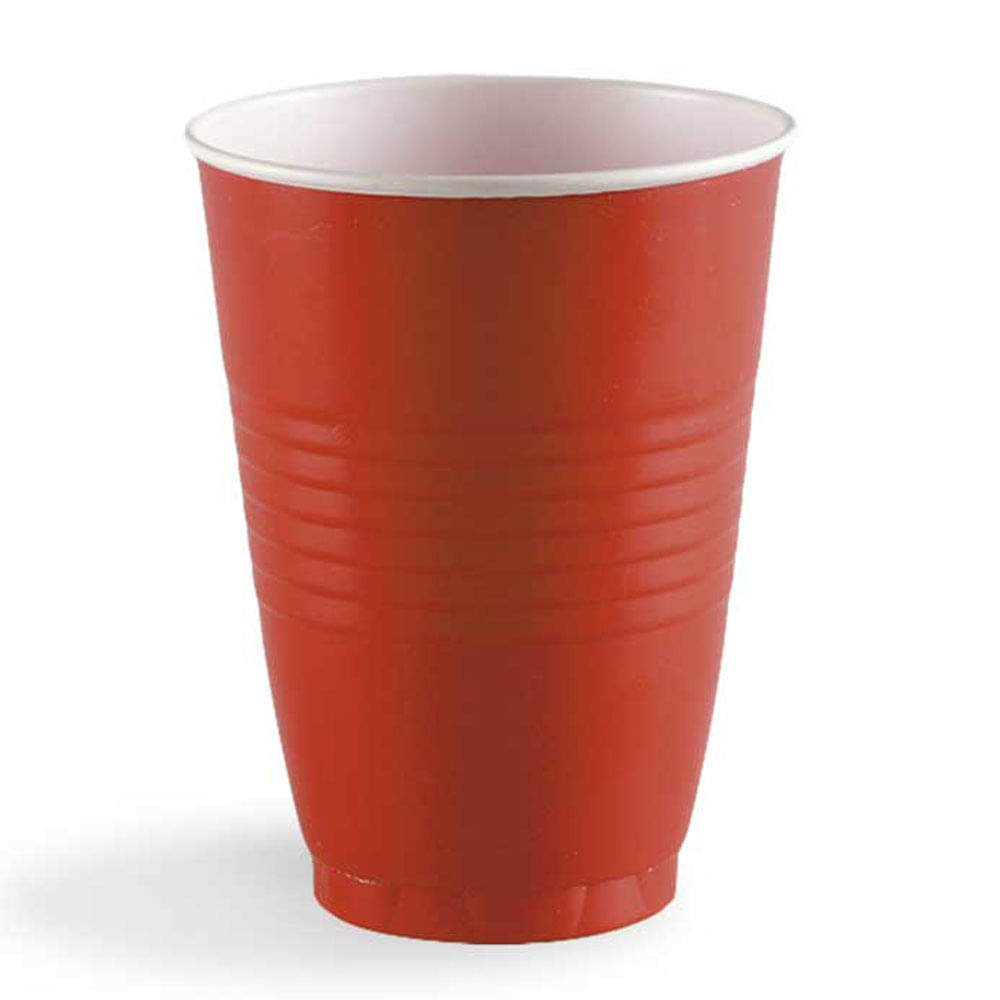 Vaso Descartable 355 ml Paquete 12 unid Rojo Vivo
