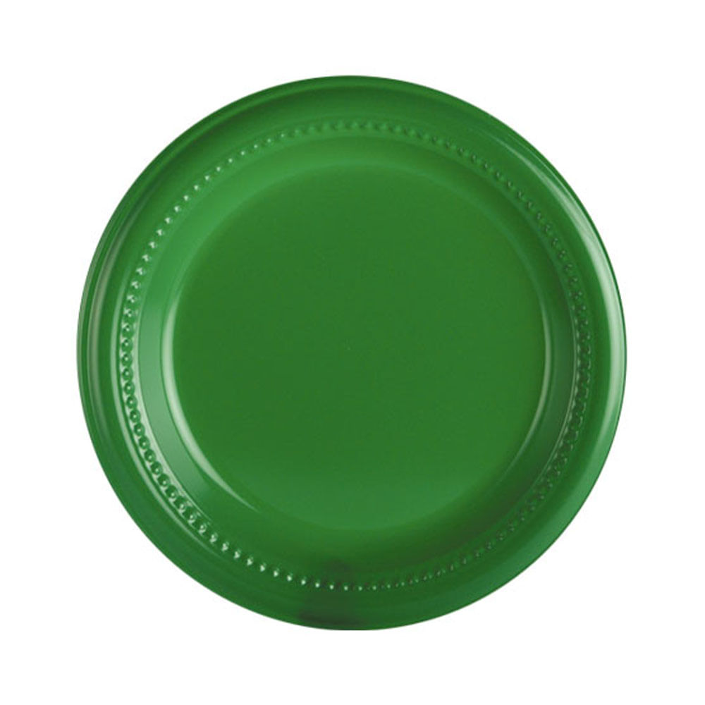 Plato Descatable 15.5 cm Verde Vivo Paquete 12 unid